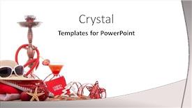  Presentation with white sand - Presentation design with beach accessories seashells sand glass with cocktail hookah shisha and christmas ornaments on white background new year and christmas winter vacation in warm countries beach holiday background and a white colored foreground