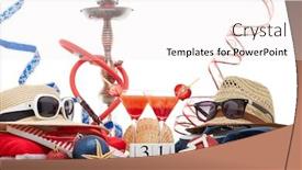  Presentation with white sand - Cool new slide set with sand two glasses of cocktail backdrop and a white colored foreground