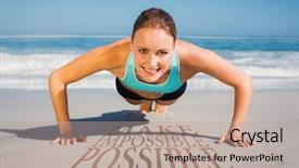  Presentation with possible - Presentation consisting of beach against make impossible possible background and a coral colored foreground