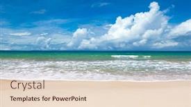  Presentation with tropical - Slides consisting of beach-and-beautiful-tropical-sea background and a lemonade colored foreground