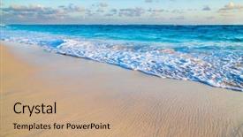  Presentation with beach - Audience pleasing presentation consisting of beach and beautiful tropical sea backdrop and a coral colored foreground