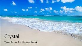  Presentation with sea and beach - Presentation design having beach and beautiful tropical sea background and a lemonade colored foreground