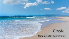  Presentation with tropical - Slide set featuring beach and beautiful tropical sea background and a light gray colored foreground