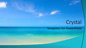  Presentation with sea sun - Amazing PPT layouts having beach and beautiful tropical sea backdrop and a cyan colored foreground