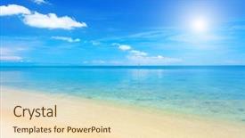  Presentation with tropical - Colorful theme enhanced with beach and beautiful tropical sea backdrop and a lemonade colored foreground