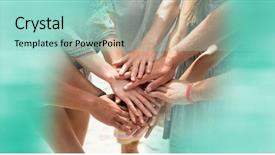  Presentation with teal - Theme featuring beach and blurry teal background and a  colored foreground