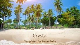  Presentation with fishing boat - Slide set consisting of beach-and-fishing-boat-koh background and a lemonade colored foreground