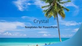  Presentation with fishing boats - Slides with beach-and-fishing-boats-koh background and a light blue colored foreground