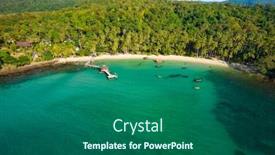  Presentation with forest - Theme consisting of beach-and-forest-aerial-view background and a ocean colored foreground