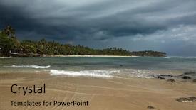  Presentation with sri lanka dunhinda falls - Presentation theme consisting of beach and gathering storm mirirssa background and a coral colored foreground