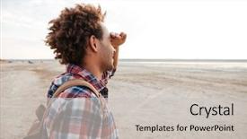  Presentation with far away - Amazing theme having beach and looking far away backdrop and a light gray colored foreground