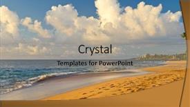  Presentation with scenic - Theme consisting of sanibel - beach and ocean scenic background and a coral colored foreground