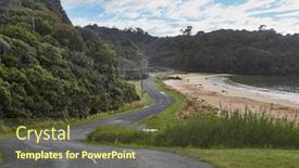  Presentation with new zealand - Presentation theme having beach-and-road-rakiura-stewart and a tawny brown colored foreground