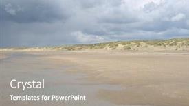  Presentation with beach sands - PPT theme consisting of beach-and-sea-camber-sands background and a gray colored foreground