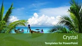  Presentation with sea and beach - Presentation design enhanced with beach and tropical sea background and a tawny brown colored foreground