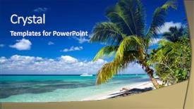  Presentation with sea and beach - Presentation with beach and tropical sea background and a navy blue colored foreground