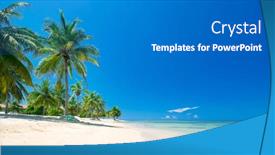  Presentation with tropical - Colorful PPT theme enhanced with beach-and-tropical-sea backdrop and a gray colored foreground