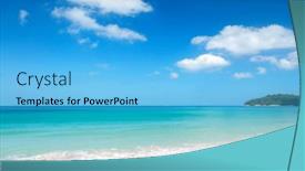  Presentation with thailand - Presentation design consisting of beach-and-tropical-sea background and a cyan colored foreground