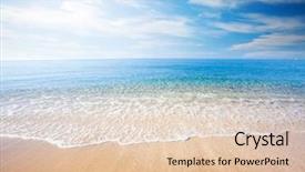  Presentation with tropical - Amazing theme having beach and tropical sea backdrop and a lemonade colored foreground
