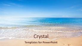  Presentation with tropical - Audience pleasing PPT layouts consisting of beach and tropical sea backdrop and a lemonade colored foreground