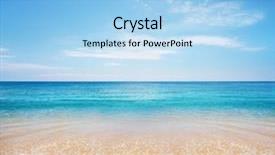  Presentation with tropical - Presentation design consisting of beach and tropical sea background and a light blue colored foreground