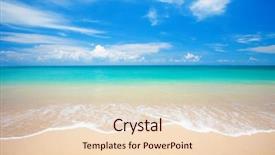  Presentation with tropical - PPT theme consisting of beach and tropical sea background and a lemonade colored foreground