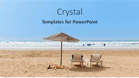  Presentation with morocco - Presentation theme having beach-and-umbrella-in-morocco background and a light blue colored foreground