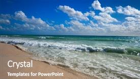  Presentation with stormy sea waves - Colorful presentation theme enhanced with beach and waves of caribean backdrop and a  colored foreground