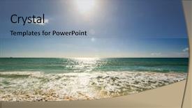  Presentation with blue waves - PPT layouts enhanced with beach and waves of caribean background and a  colored foreground