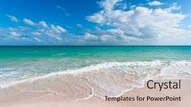  Presentation with maya - Slide deck consisting of beach and waves of caribean background and a soft green colored foreground