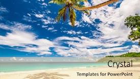  Presentation with beautiful skin and beach - Cool new PPT theme with beach anse intendance at seychelles backdrop and a lemonade colored foreground