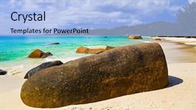  Presentation with bali island typical indonesia - Cool new slides with beach anse lazio at island backdrop and a light blue colored foreground