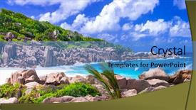  Presentation with beach rocks - Amazing slides having beach anse marron in seychelles backdrop and a teal colored foreground