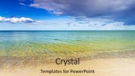  Presentation with summer time - Beautiful slides featuring beach at baltic sea in summer time sweden backdrop and a coral colored foreground