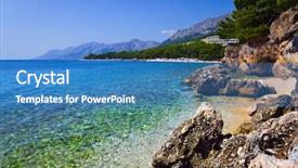  Presentation with croatia - Slide deck consisting of beach at brela croatia - resort travel background background and a teal colored foreground