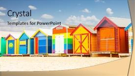  Presentation with melbourne - Amazing slides having beach at brighton in melbourne backdrop and a light blue colored foreground