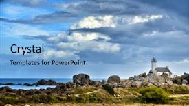  Presentation with beach rocks - Slide set enhanced with beach at brignogan-plage brittany background and a light blue colored foreground