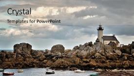  Presentation with beach rocks - Amazing presentation design having beach at brignogan-plage brittany backdrop and a soft green colored foreground