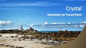  Presentation with beach rocks - Amazing slides having beach at brignogan-plage brittany backdrop and a  colored foreground