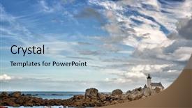  Presentation with beach rocks - Theme consisting of beach at brignogan-plage brittany background and a  colored foreground