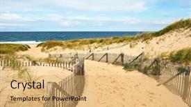  Presentation with cape cod - Amazing theme having path way to the beach backdrop and a yellow colored foreground