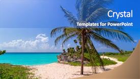  Presentation with caribbean - Amazing presentation having beach-at-caribbean-sea backdrop and a cobalt blue colored foreground
