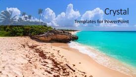  Presentation with caribbean - Cool new slide set with beach-at-caribbean-sea backdrop and a light blue colored foreground