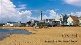  Presentation with cape cod - PPT theme having beach-at-provincetown-cape-cod background and a coral colored foreground