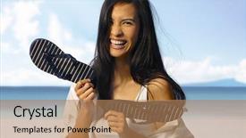  Presentation with being a single woman - Presentation theme with beach at summertime holding flip background and a coral colored foreground