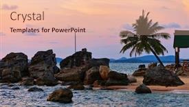  Presentation with vietnam - Presentation design featuring beach at sunset at phu quoc island in vietnam background and a lemonade colored foreground