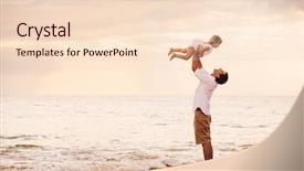  Presentation with healthy lifestyle - Presentation design with beach at sunset happy background and a lemonade colored foreground