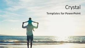  Presentation with quality life - Slide set with beach at sunset having quality background and a white colored foreground