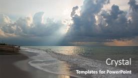  Presentation with thunderstorm - Beautiful PPT theme featuring beach-at-sunset-in-sicily backdrop and a gray colored foreground