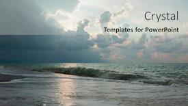  Presentation with thunderstorm - Colorful theme enhanced with beach-at-sunset-in-sicily backdrop and a light gray colored foreground